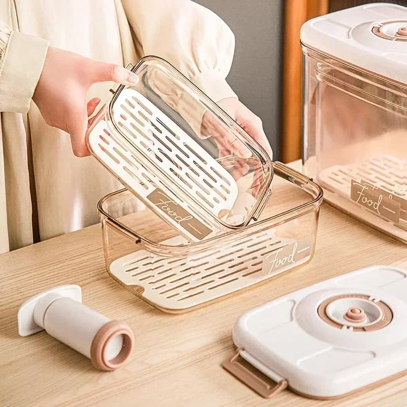 Boîte de conservation sous vide, récipient hermétique, grande capacité, distributeur de nourriture, boîte de rangement pour la cuisine