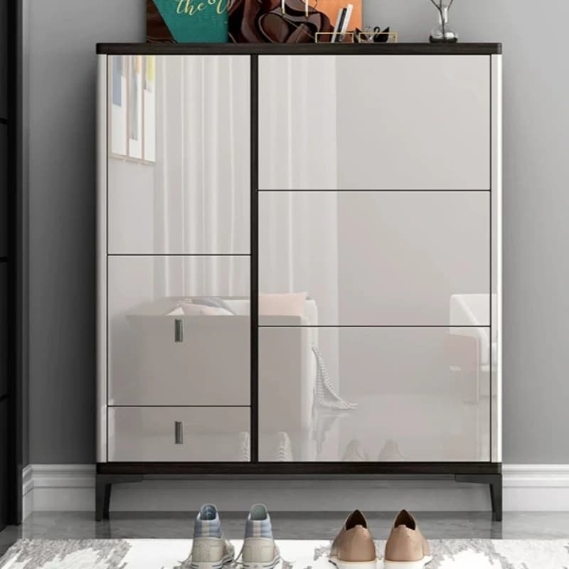 Meuble de rangement pour chaussures avec siège et portes, armoire à chaussures étroite secrète, organisateur de chaussures d'angle rotatif, mobilier de maison