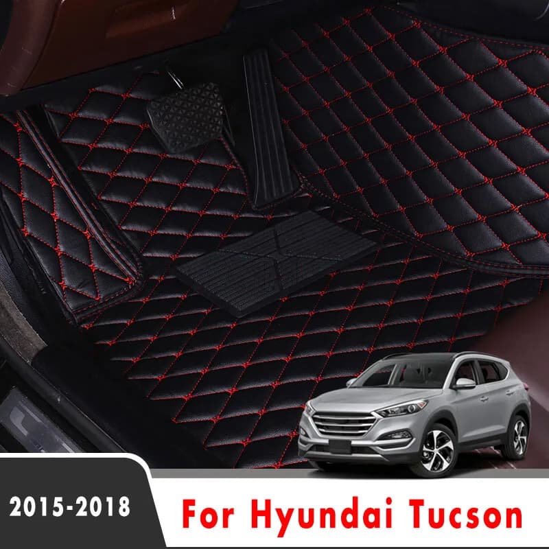 Tapis de sol de voiture, tapis de coffre pour Hyundai Tucson 2015 2016 2017 2018, tapis de coffre imperméable en cuir, accessoires d'intérieur automobile