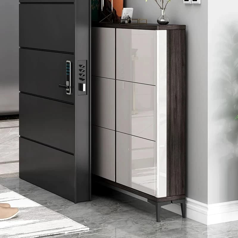 Meuble de rangement pour chaussures avec siège et portes, armoire à chaussures étroite secrète, organisateur de chaussures d'angle rotatif, mobilier de maison