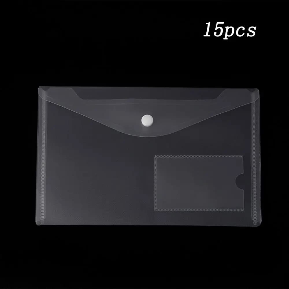 Sac d'enveloppe de bureau, rangement du papier, dossiers en plastique A5/A4, porte-fichiers A5/A4, sac de fichiers Transparent
