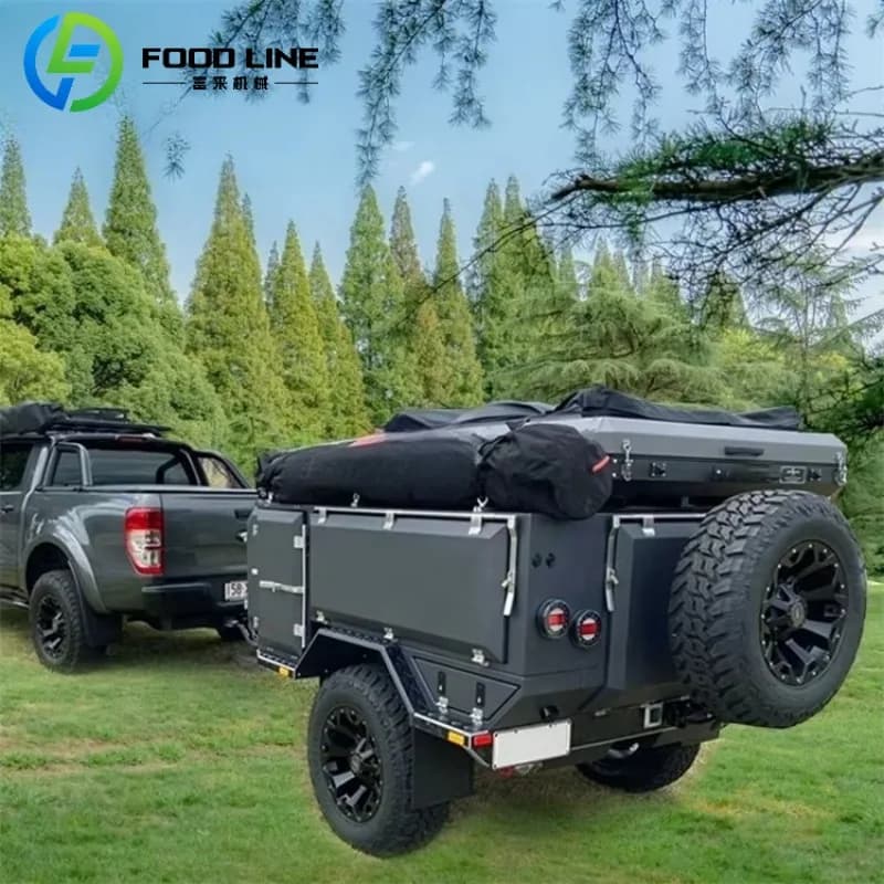 Remorque de voyage Durable pour caravane de Camping sur Terrain à distance avec dégagement au sol amélioré et cadre robuste pour les voyages hors route
