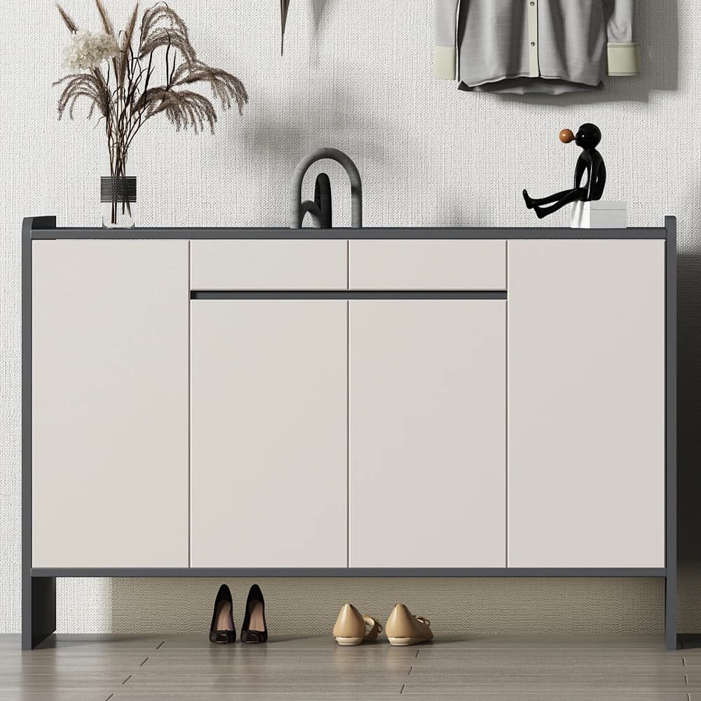 Meuble à chaussures en bois, grande capacité, armoire de rangement en bois, unité d'organisation personnalisable de luxe en MDF, contreplaqué et panneaux de particules pour la maison