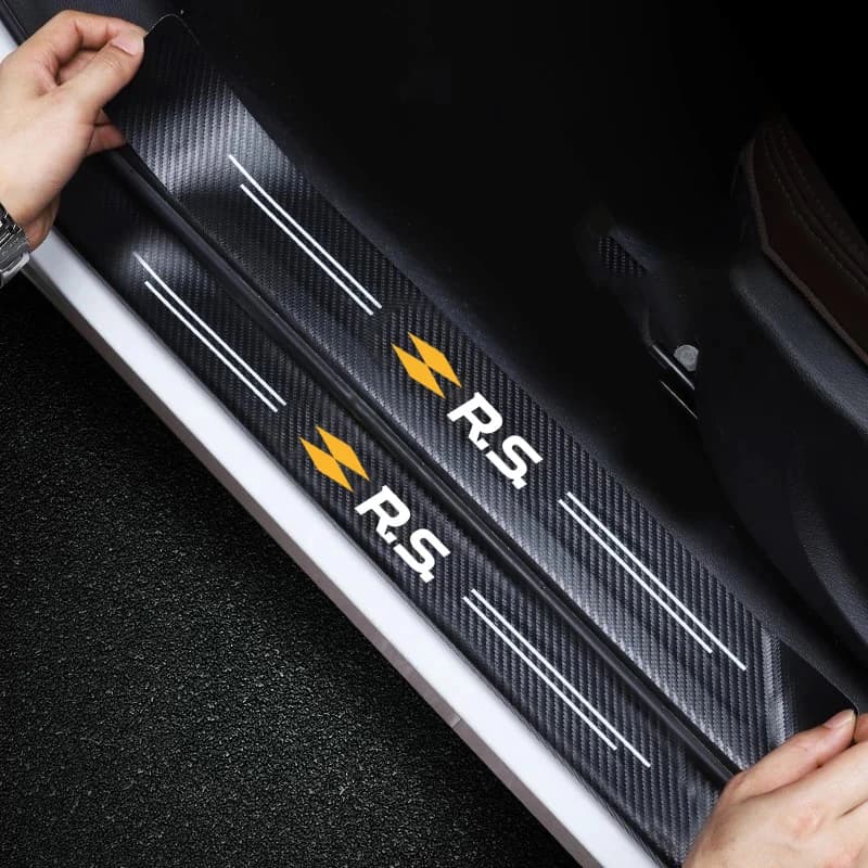 Autocollants de coffre en Fiber de carbone pour voiture, autocollant de seuil de voiture pour Renault RS Line Fluence Captur Megane Kadjar, autocollant décoratif automobile 