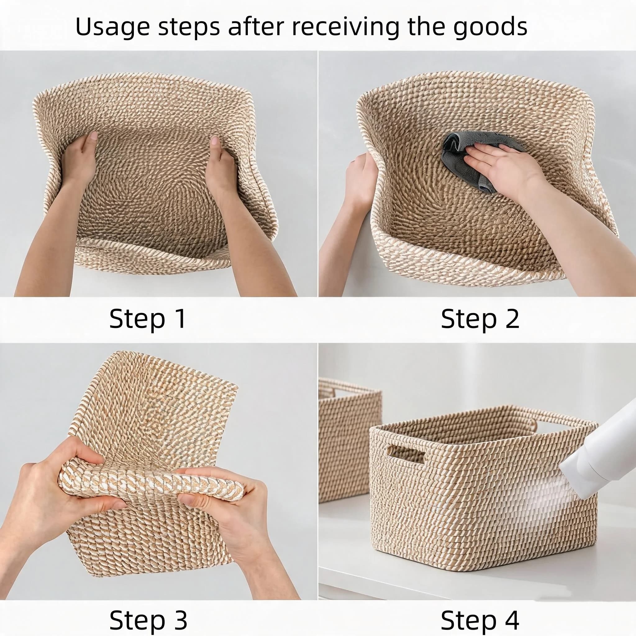 Panier de rangement en corde tissée avec poignée – Organisateur multifonctionnel pour vêtements, jouets