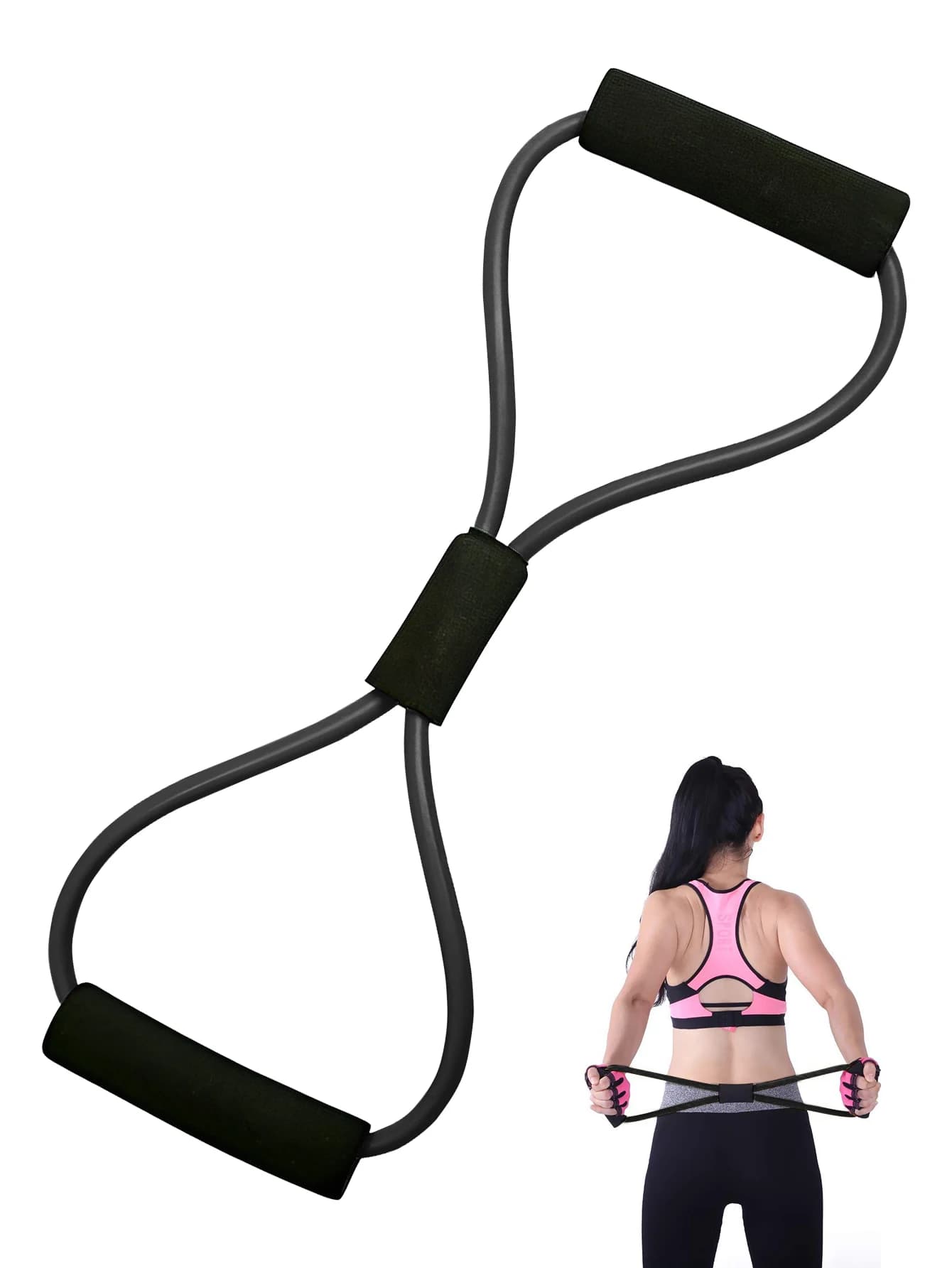 Extenseur de poitrine élastique en forme de 8, bandes de yoga, pilates, équipement de fitness, entraînement de force