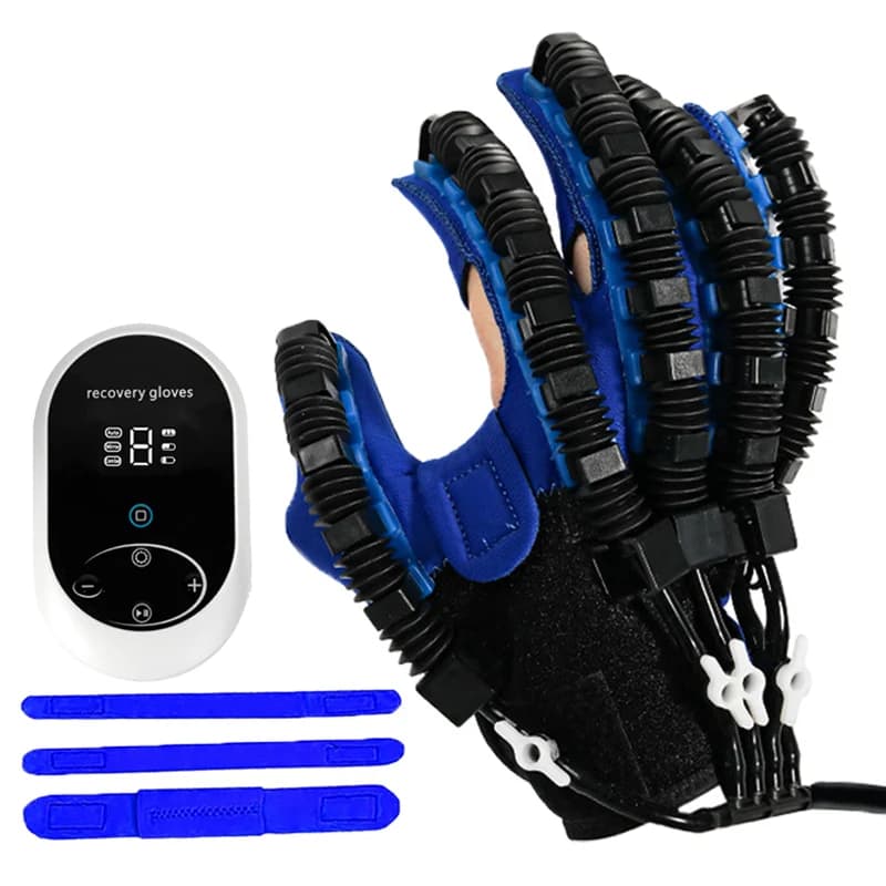 Gants robotisés d'exercice pour la rééducation des doigts (gauche/droite) – Idéal pour AVC, hémiplégie, infarctus cérébral – Usage domestique
