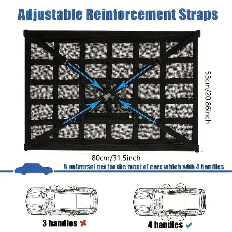 Filet de rangement de toit pour voiture, organisateur de coffre gain de place, sac de rangement pour accessoires
