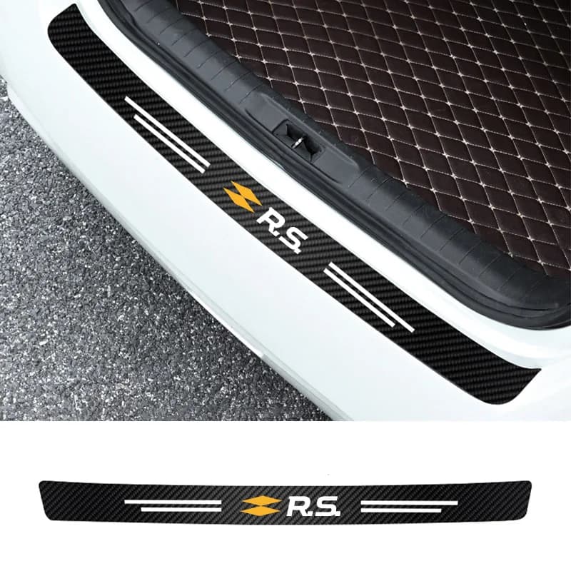 Autocollants de coffre en Fiber de carbone pour voiture, autocollant de seuil de voiture pour Renault RS Line Fluence Captur Megane Kadjar, autocollant décoratif automobile 