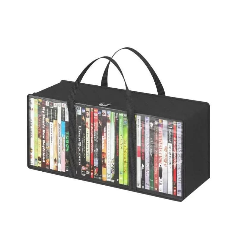 Organisateur de stockage de CD/DVD en tissu non tissé, 52x18x23cm, pour usage personnel, idée cadeau, collection de supports multimédias