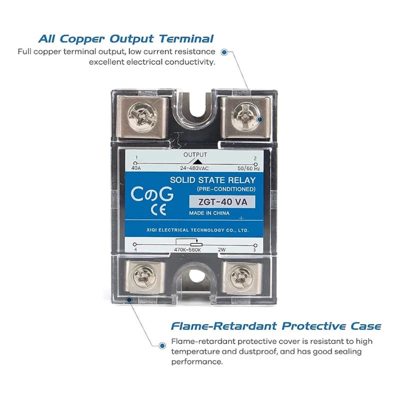 CG SSR-10VA 25VA 40VA SSR régulateur de tension monophasé relais dissipateur de chaleur 10A 25A 40A VA relais à semi-conducteurs