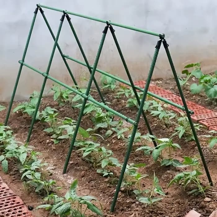 Support de pergola pour jardin vert - Tiges de support pour plantes en acier revêtu de PVC, supports de plantation pour potager, supports pour vignes
