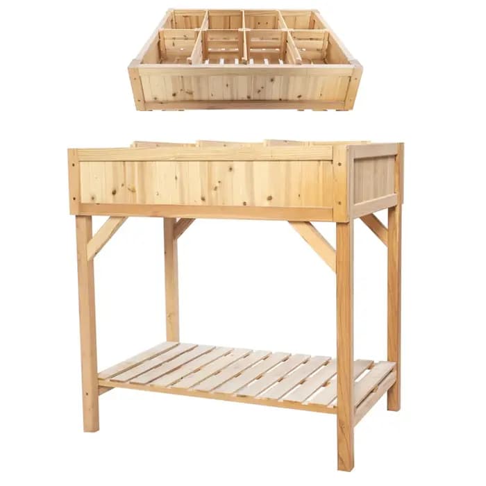 Lit de jardin surélevé en bois, grande boîte de jardinière en bois, lits de jardinage pour fleurs et
