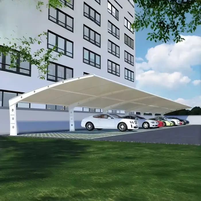 Abri de voiture moderne et minimaliste en alliage d'aluminium résistant aux intempéries, idéal pour l'amélioration de l'aspect résidentiel
