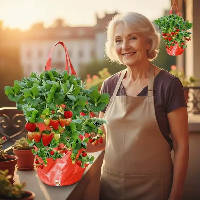 Sacs de culture suspendus pour fraises et tomates