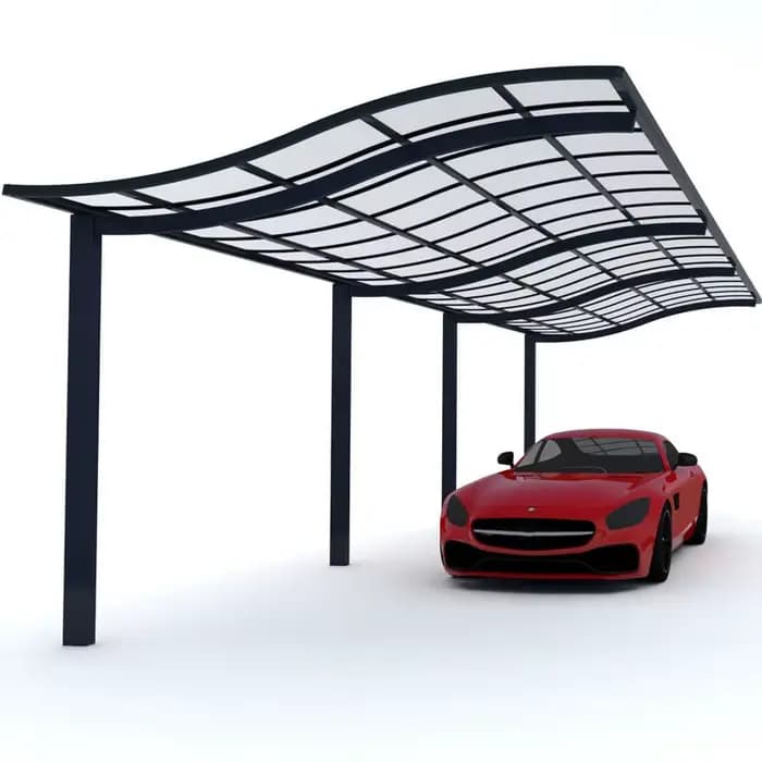 Abri de voiture en aluminium courbé avec toit en polycarbonate anti-UV