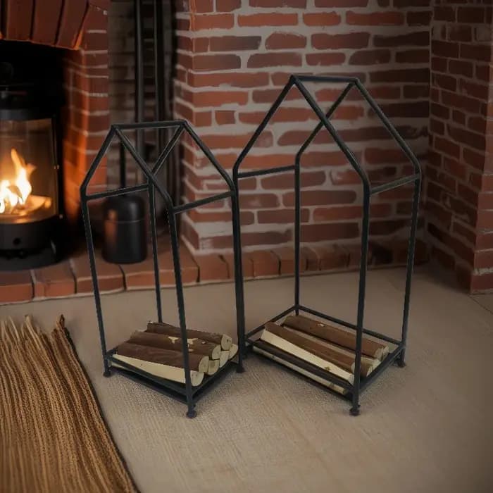 Support à bois de chauffage moderne pour intérieur et extérieur, rangement pour maison et jardin, ac