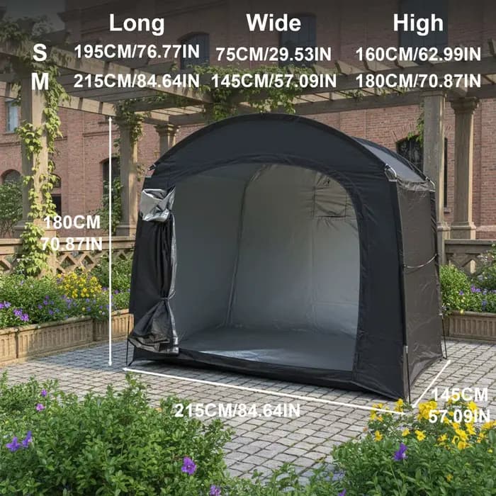 Abri portable pour vélo d'extérieur avec tissu Oxford épaissi