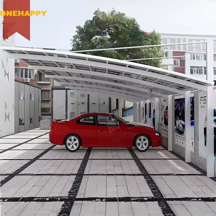 Système de garage en porte-à-faux en aluminium, carport personnalisé en métal et aluminium, auvent pour stationnement en polycarbonate