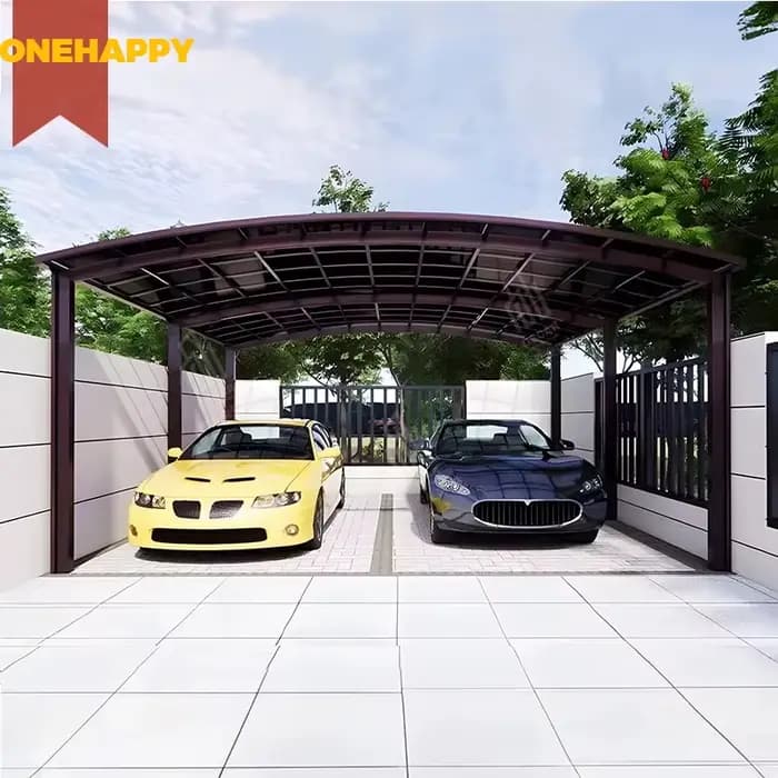 Système de garage en porte-à-faux en aluminium, carport personnalisé en métal et aluminium, auvent pour stationnement en polycarbonate