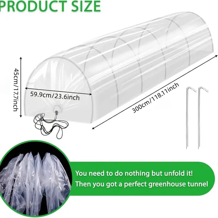 Couverture de tunnel de serre de jardin en polyéthylène transparent, imperméable, anti-gel, résistan