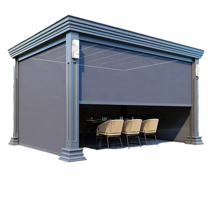 Gazebo élégant et Durable en alliage d'aluminium, pare-soleil électrique moderne, pavillon extérieur