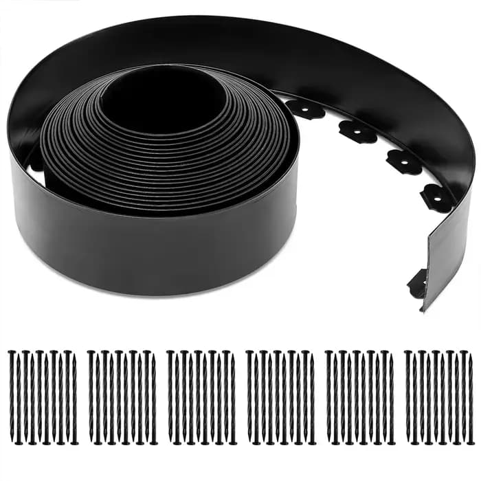 Kit de bordure paysagère, 60 pieds de long, 1,9 pouces de hauteur, bordure de jardin sans creusement